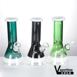 Glass Water Pipes 7.9" + Free Downstem Bowl 18mm Female Oil Dab Rig Black Pink Green Color Heady Bongs Perc Bubbler 955