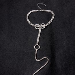 Fashion Brand Crystal Choker Necklace Women Rhinestone Tassel Statement Necklace pendant Colliers maxi Jewelry Rock Bijoux