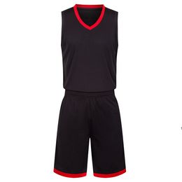 2019 New Blank Basketball jerseys printed logo Mens size S-XXL cheap price fast shipping good quality Black Red BR00022r