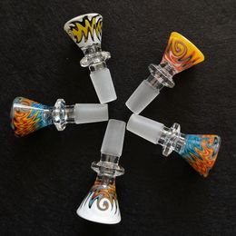 New Arrival 14mm Male Joint Ethnic Sytle Glass Bowls For Bongs Bull Glass Heady Bowl Free Shipping XL-SA06