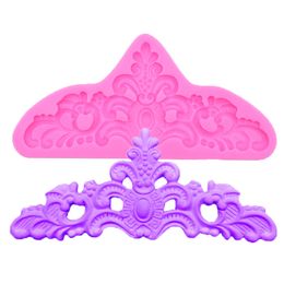 DIY Tools Baroque Scroll Relief Silicone Mould Fondant Big Size Chocolate Candy Cake Decorating Tools Kitchen Baking Tools Polymer Clay