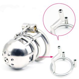 Male PA Chastity Devices Stainless Steel Cock Cage For Men Metal Chastity Belt Penis Ring Sex Toys Cock Lock Bondage Adult Products