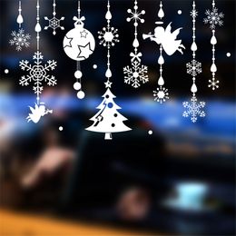 White Snowflakes Window Clings Decal Stickers Christmas Tree Winter Wonderland Decorations Ornaments Party Supplies