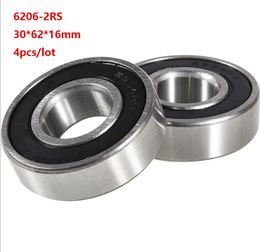4pcs/lot Free shipping 6206RS 6206-2RS ball bearings 30*62*16mm Deep Groove Ball bearing Rubber cover 30x62x16mm 6206 2RS RS