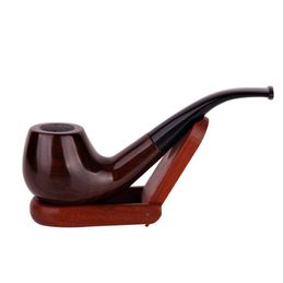 Manufacturer Direct Selling Black Sandalwood Handmade Pipe Bend Handle Acrylic Tail 9MM Core Philtre Tobacco Parts Wholesale