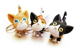 Fashion-New Fashion Cute Kawaii Metal Kitten Cat Key Chain Ring Anime Keychain Novelty Creative Trinket Charm Women Girl Kids