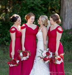 Cheap Off Shoulder Bridesmaid Dresses New A Line Summer Country Garden Formal Wedding Party Guest Maid of Honour Gowns Plus Size Custom Made