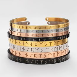 New Nordic viking rune bracelet bangle adjustable amulet cuff bangle with valknut stainless steel quality men jewelry SL-144