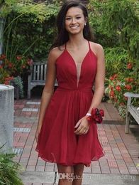 Hot Red Short Homecoming Dress A Line Chiffon Juniors Sweet 15 Graduation Cocktail Party Dress Plus Size Custom Made