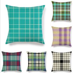 45cm pillow case Linen big plaid sofa pillow cushion 9colors Pillow cover Home Textiles Choose a variety of Colour household items 16Colors
