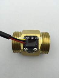 Freeshipping Full Copper G1" DN25mm 4-45L/min Pulse Water Flow Sensor Hall Inductive Switch