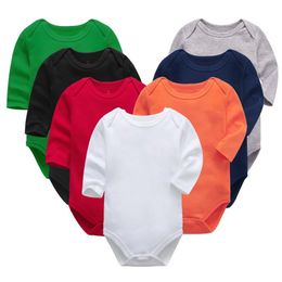 Newborn Jumpsuit Rompers Solid Colour Infants Soft Cotton Romper Baby Boy Girls Jumpsuits Short Sleeve Bodysuit Overalls Summer Clothes E8601