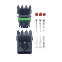 Freeshipping 50 set 3 Pin Weather pack Weatherpack Electrical Wire 2.5 Connector Plug Sealed Wiring automobile Connectors