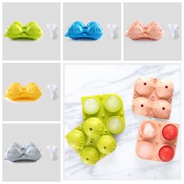 4 Grids Ice Ball Mould Silicone Ice Cube Tray Whiskey Ball Maker Ice Cream Moulds Form Chocolate Mould For Party Bar 5 Colours Free Shipping