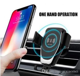 20PCS Qi Gravity Wireless Car Holder Charger For iPhone X XR XS Max 8 Plus 10W Fast Wireless Car Charger Charging Pad For Samsung S9 S8