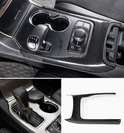 Fit For Jeep Grand Cherokee 2014-2018 Carbon Fibre Gear Shift Frame Cover Trim