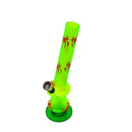 192mm Smoking Acrylic Bong with 15MM Metal Bowl Spider Pattern Grinder Base Mix Smoking Water Pipes Tobacco Hookah Bongs Smoking Accessory Wholesale