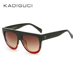 Wholesale-New Hot Sale Sunglasses Women Flat Top Oversize Shield Shape Glasses Brand Design VSun glasses UV400 Female Rivet Shades K0100