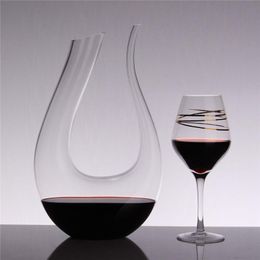 1500ML Big Decanter Handmade Crystal Red Wine Brandy Champagne Glasses Decanter Bottle Jug Pourer Aerator for Family Bar