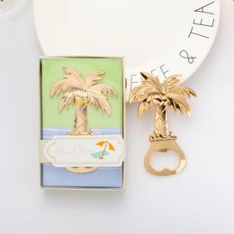 Alloy Coconut Tree Shape Beer Bottle Opener for Wedding Favours Gifts Gold Colour Free Shipping WB300