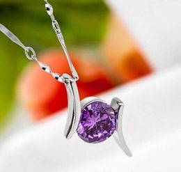 Wholesale-(without chain) 925 Silver Crystal Austria zircon pendant necklace soft spot for Women Gift of Love Jewellery Prevent allergy