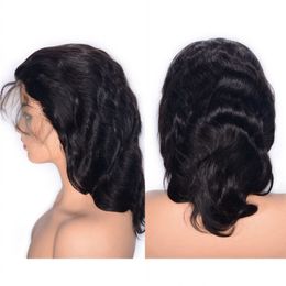 Mongolian Human Hair Lace Front Wig 10 inch 130% Density Natural Colour Body Wave Wigs for Women