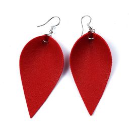 New Bohemian Leather Leaves Mens Earrings Dangles Ear Hook for Women Studs Eardrop Fashion Jewellery Wholesale