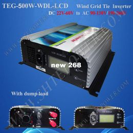 Freeshipping 22V-60V to 110V/220V/230V Wind Turbine Grid Power Inverter 500W DC to AC With LCD and Dump Load