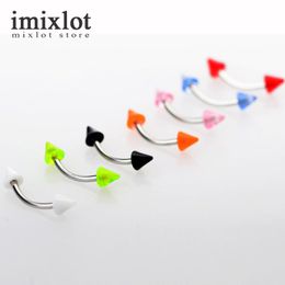 45Pcs/Set Mix Acrylic Stainless Steel Eyebrow Navel Belly Lip Tongue Ring Nose Bar Rings Body Piercing Jewellery Wholesale