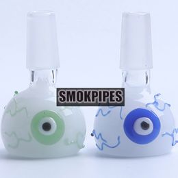 Colorful Eye Pyrex Glass Handmade Bong Smoking Filter Bowl Oil Rigs Holder 14MM 18MM Joint Male Interface Container Hot Cake DHL Free