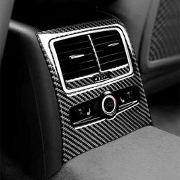 Rear Air Conditioning Vent Decorative Frame Trim For Audi A6 C6 2005-2011 Air Outlet Covers Carbon Fibre Interior Accessories