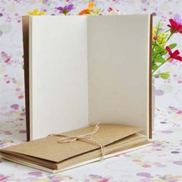 Kraft Notebook Unlined Blank Books Retro Kraft Brown White Notebooks for Travelers Students and Office Writing Sketchbook 8.8*15.5cm