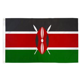 3X5FT Kenya Flag , 68D Polyester 100% , Hanging Advertising Double Stitched All Countries Outdoor Indoor Free Shipping
