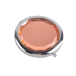 Cosmetic Compact Mirror Crystal Magnifying Make Up Mirror Metal Pocket Mirror Wedding Gift for Guests Epacket Free