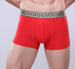 Fashion-Mens Underwear Boxers Underpants Cotton Breathable Print Underwear 4 Pieces A Lot Male Multiple Colours Underpants Free Shipping