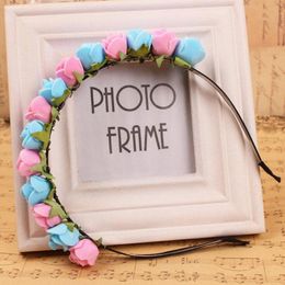 10pcs/Lot Women Hair Accessories Rose Pe Flowers Hairbands 8cm Floral For Children Bride Wedding Headdress Or Decorations