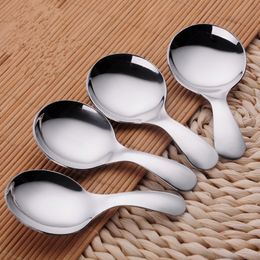 Stainless Steel Spoon Round Head Ice Cream Dinner Protable Mini Spoon Tableware Kitchen Tool Wholesale yq00512
