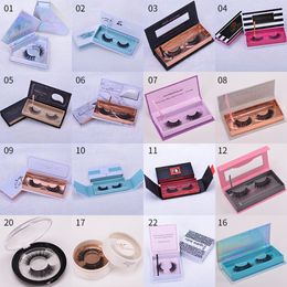 Magnetic Lashes Box 3D Mink Eyelashes Boxes Fake False Eyelashes Packaging Cases Empty Eyelash Box Cosmetic Tools 24styles RRA1531