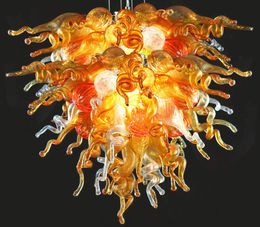 Custom Made Blown Glass Chandelier Light Modern Art Deco LED Bulbs Home Decor Glass Pendant Lamps Chihuly Style Chandelier