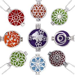 Aromatherapy Essential Oil surgical Stainless Steel Perfume Diffuser Oils Locket Necklace with chain and felt pads. Free shipping