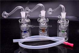 Double Vortex Honeycomb Mini Glass Oil burner Pipe Honeycomb Bongs 10mm Dab Oil Rigs bong with glass bowl and hose