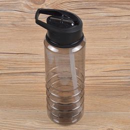Flip Straw Drinks Sport Hydration Water Bottle Cycling Hiking BPA Free Black