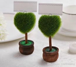 Creative simulation green round potted place card and love place card pastoral style small gifts wedding card