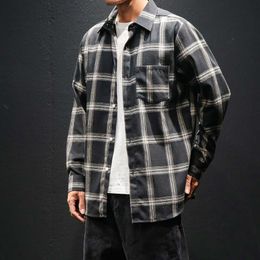 Flannel Plaid Shirt Men Cotton Autumn Male Casual Long Sleeve Autumn Men Clothes Slim Fit Long Sleeve Plaid Cotton Casual S