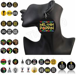 Retro Wood Earrings personality Earrings Black people are very important black life national Charm earrings Party Favor 6105-1