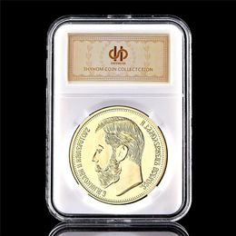 -1894-1917 Российские император позолоченное позолоченное ремесло 1901 Nicholas II России ценность сувенирной коллекции монет W / PCCB