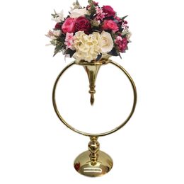 gold metal vase trumpet flower vase table wedding Centrepiece with party decoration for wedding decoration senyu0380