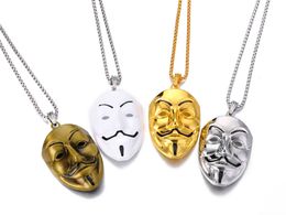 Film V Killers Mask Necklace Tide Male Hip Hop Pendant Necklace Punk Jewelry Wholesale Gold Color Chains for Men