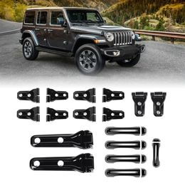 4Doors Tailgate Door Handle Cover Door Hinge Cover Spare Tyre Hinge Cover For Jeep Wrangler JL 2018+ (Black))