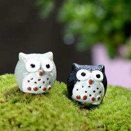 XBJ026 Night Owl Figures Miniature Figurine for mini fairy garden Aquarium fish tank animal statue resin craft